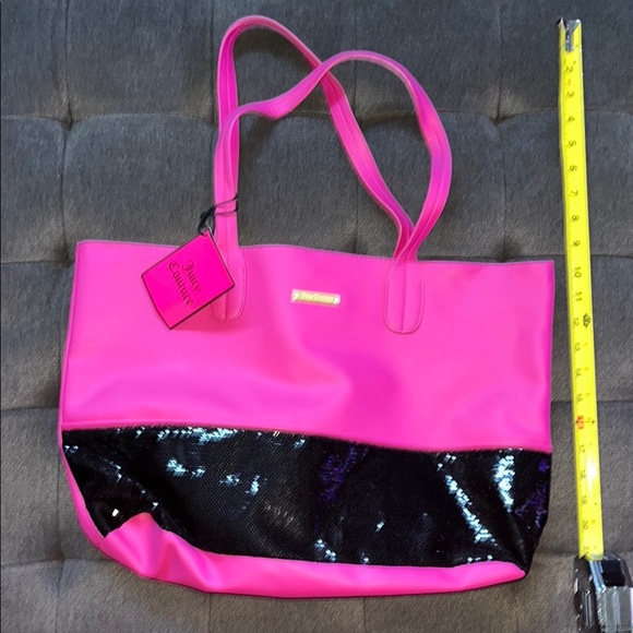 NWT Juicy Couture Pink and Black Two-Toned Tote - Picture 1 of 8